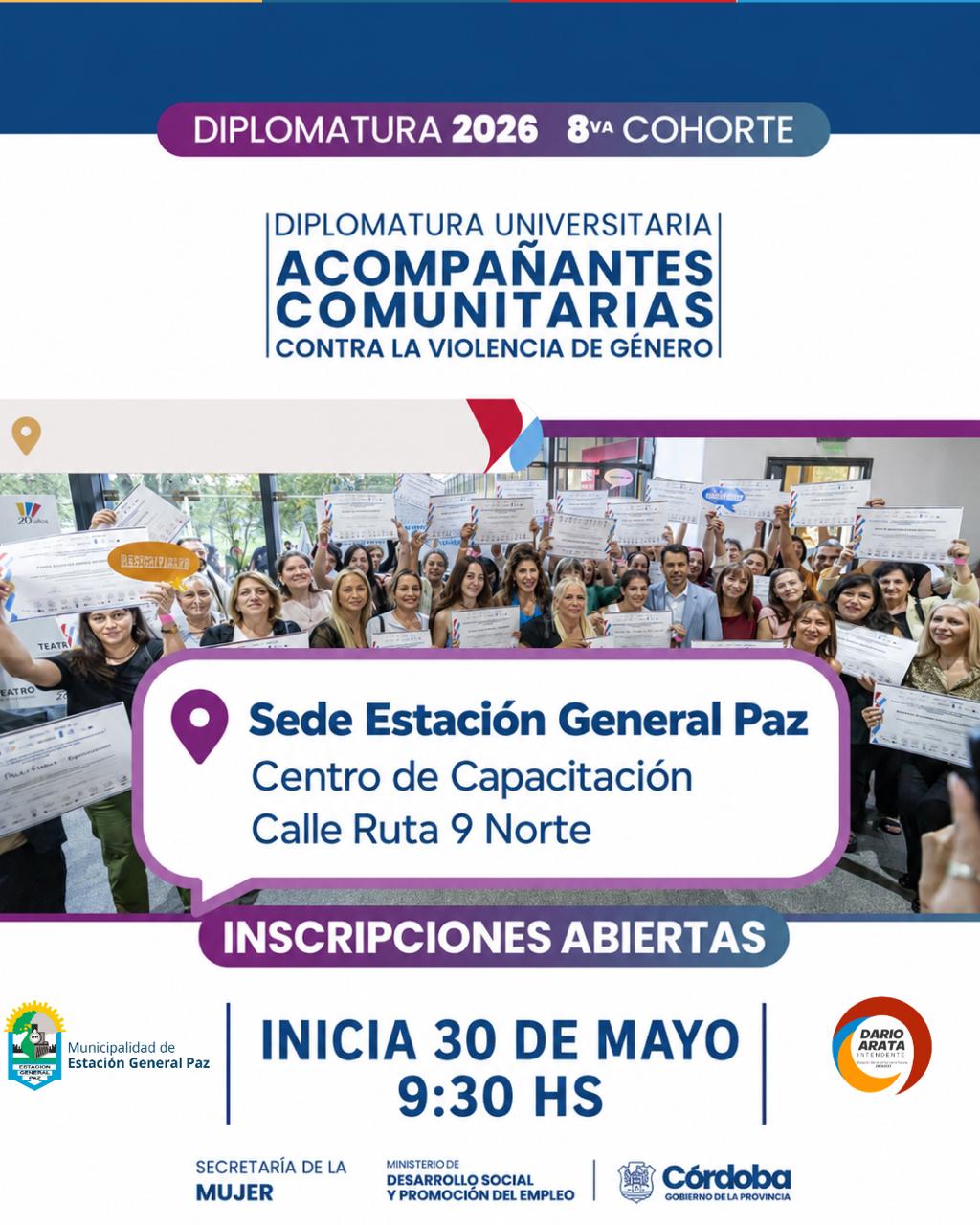 Estación General Paz será sede de una diplomatura sobre acompañamiento comunitario y violencia de género