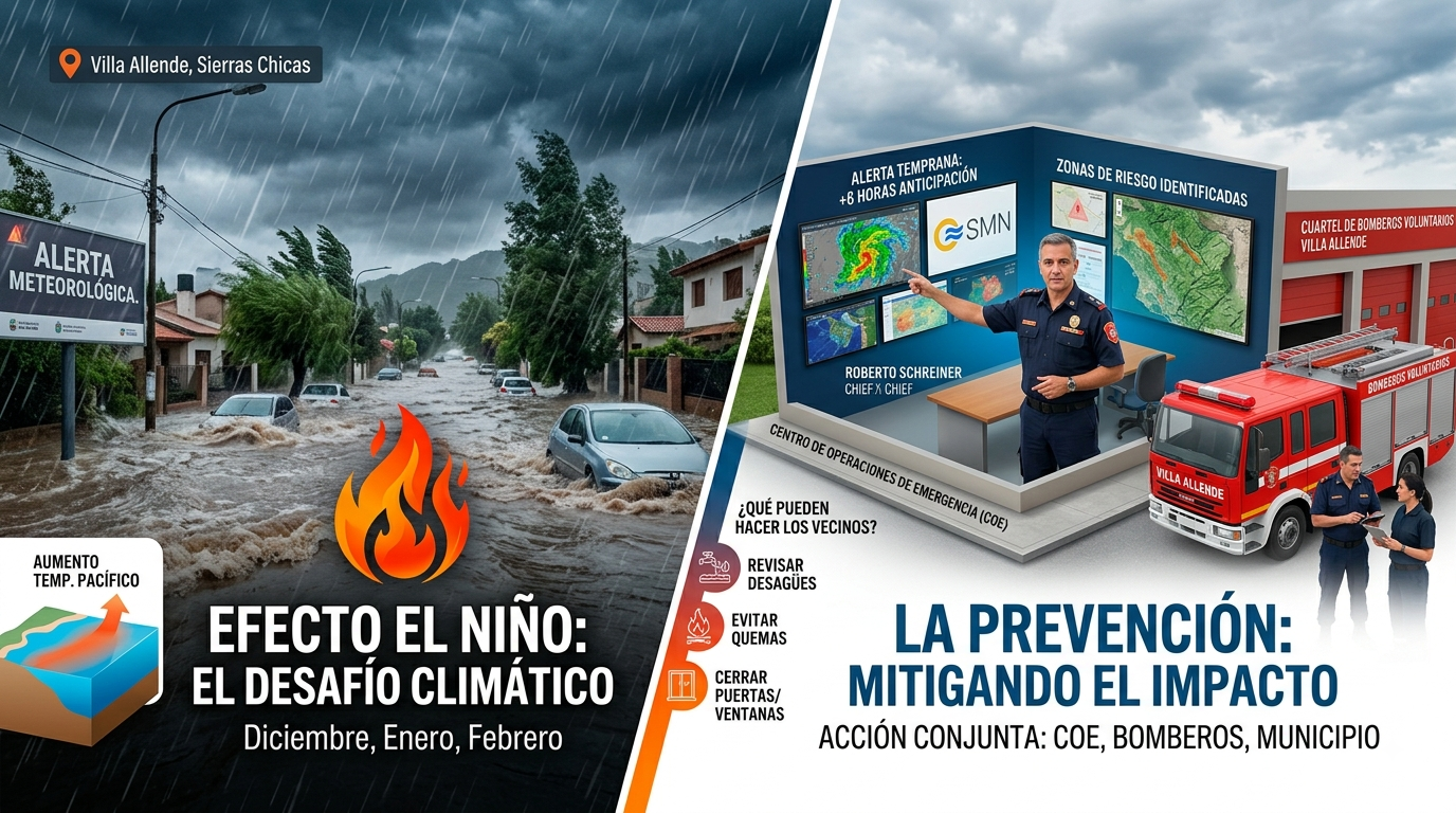 El Niño y las lluvias: Bomberos de Villa Allende ya trabaja en la prevención