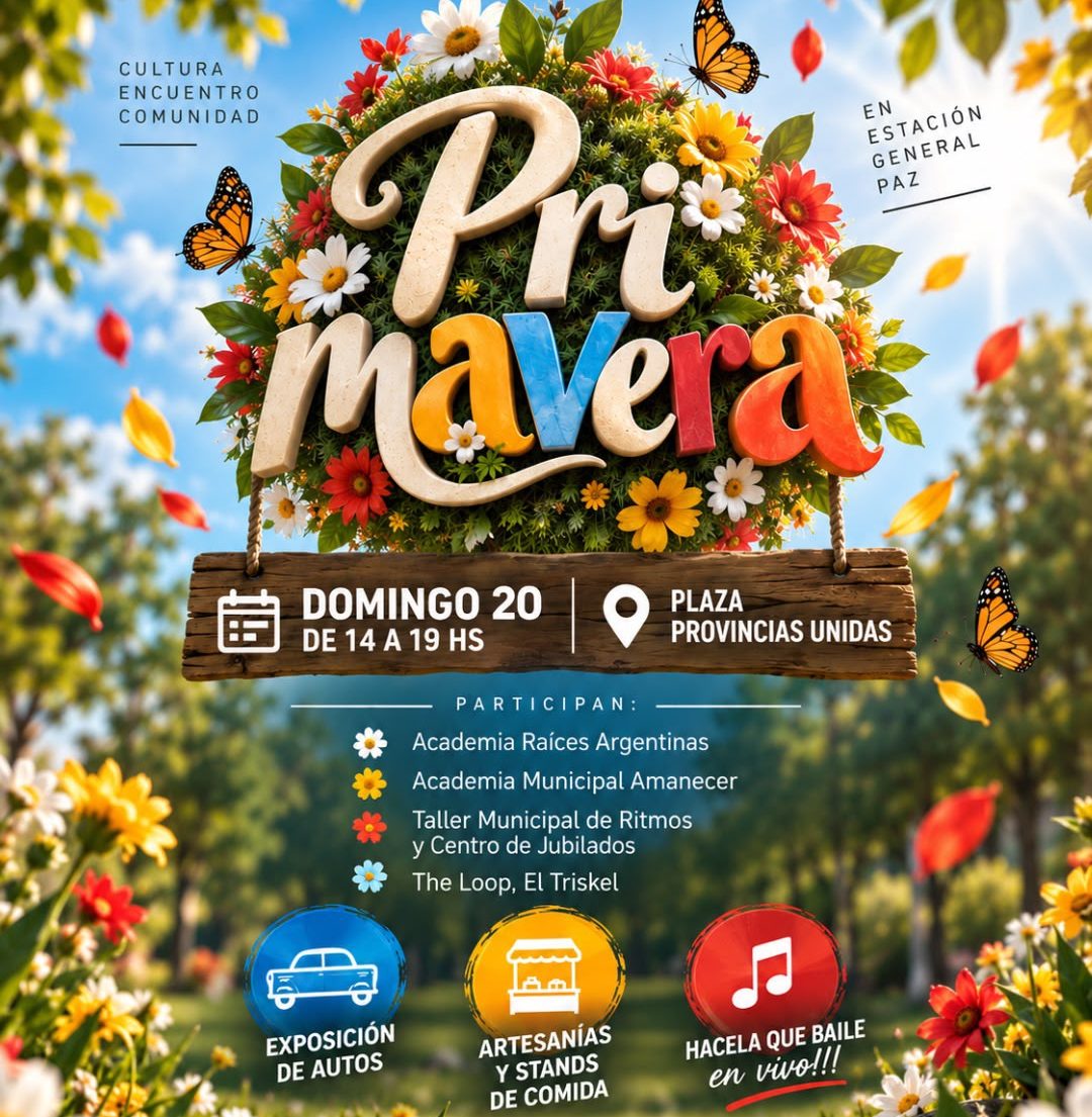 Primavera en la plaza en Estación General Paz